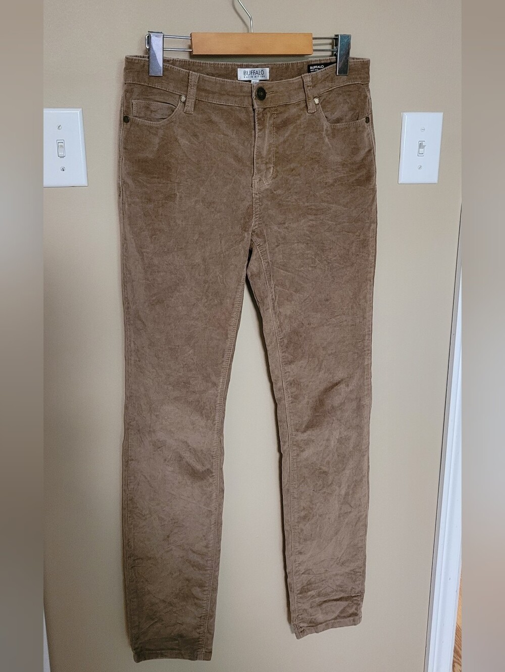 Buffalo David Bitton Slim Corduroy Pants in Brown